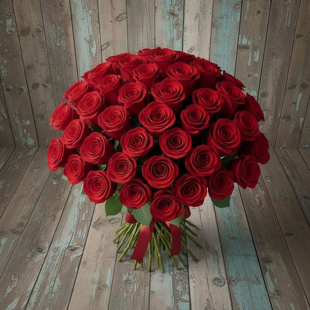Букет 55 Красных роз Фридом в Казани