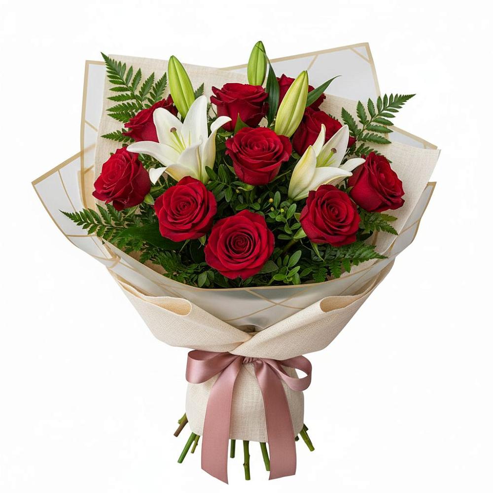 Букет цветов из: Лилии и Розы в Казани