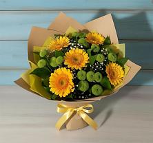 Букет цветов из:  Герберы и Хризантемы в Казани