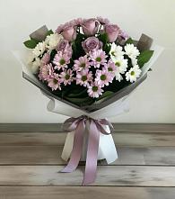 Букет цветов из:  Хризантемы и Розы в Казани