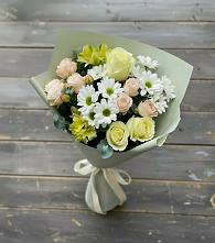 Букет цветов из:  Альстромерии, Розы и Хризантемы в Казани